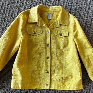 LAURA ASHLEY YELLOW CLASSIC JACKET STYLE SIZE LARGE PETITE NEW